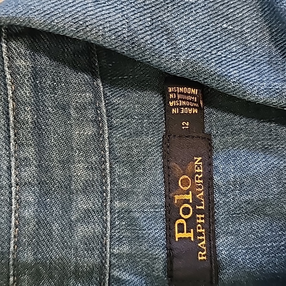 Polo Ralph Lauren Womens Denim JEAN DRESS Western A Line Shirt Dress - Picture 6 of 9